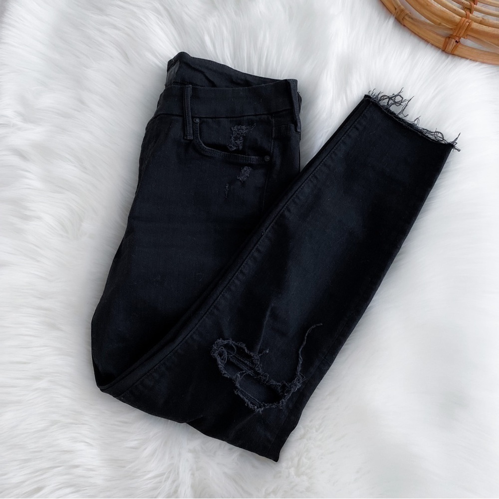 Mother Denim The Looker Ankle Fray Jeans  Guilty As Sin Distressed Ripped 29 - Picture 7 of 16